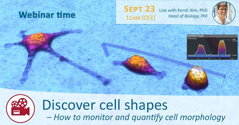 Webinar banner showing cells of different shapes