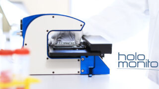 The HoloMonitor live cell microscope on a lab bench