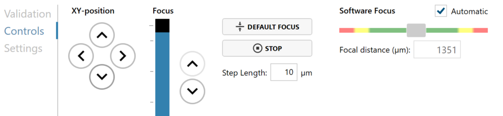 Screenshot from App Suite showing the manuan focus adjustment controls.