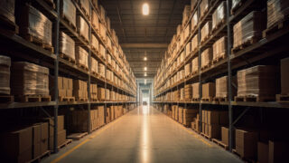 A brownish warehouse.